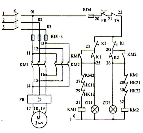 電動推桿電器控制原理圖 電動推桿電器控制原理圖